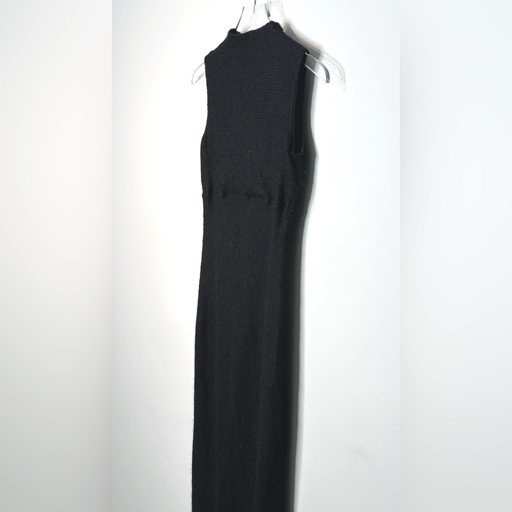 La Perla Black Maxi Mohair Wool Blend Sleeveless Sheath Dress Size 42 - Picture 6 of 12